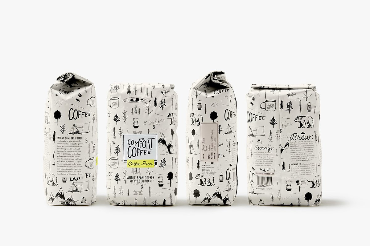 （餐飲）Comfort咖啡品牌vi設計——插圖包裝視覺設計，vi設計，餐飲vi設計，餐飲品牌vi設計，包裝視覺設計，品牌標識vi設計，品牌vi設計，品牌策劃，深圳vi設計，左右格局