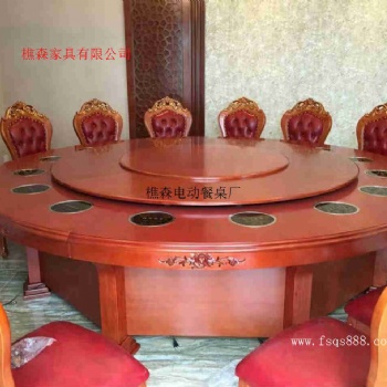 全國(guó)電動(dòng)餐桌 酒店實(shí)木電動(dòng)餐桌 酒店大圓桌 餐廳餐桌