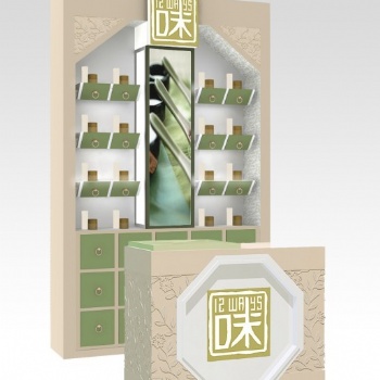 濟(jì)南化妝品展柜，美妝展示柜，彩妝展臺(tái)展柜設(shè)計(jì)制作