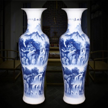 旅游景區(qū)寺廟落成禮品大花瓶，定做觀音寺裝飾擺件落地大花瓶
