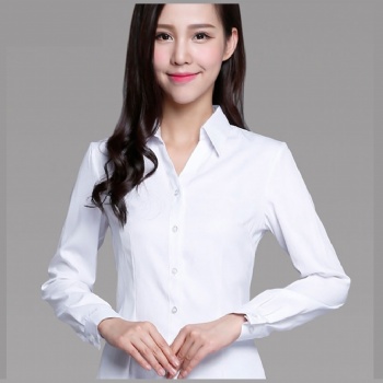 白色女款時(shí)尚修身襯衫商務(wù)正裝襯衣多款多色現(xiàn)貨供應(yīng)可團(tuán)體定制
