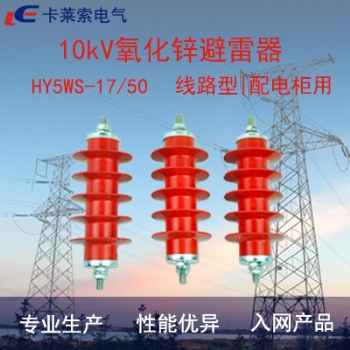 10kV戶外高壓無(wú)間隙氧化鋅避雷器HY5WS-17/50線路型廠家**